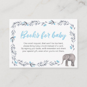 Elephant Baby Shower Books für Babyblau Begleitkarte
