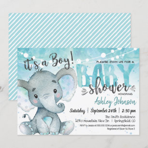 Elephant Baby Shower Boy Einladung