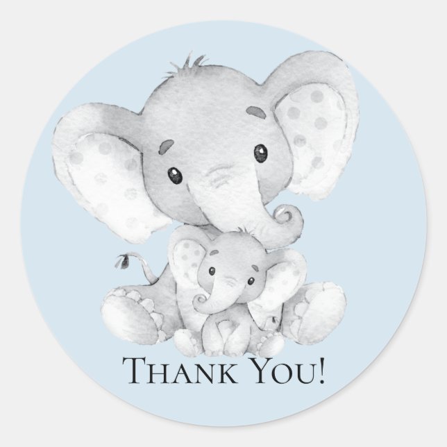Elephant Baby Shower Danke, dass Sie für Aufkleber (Vorderseite)