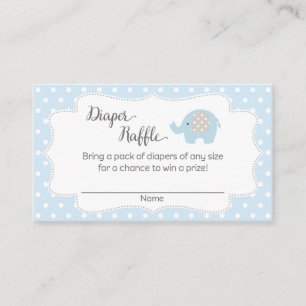 Elephant Baby Shower Diaper Raffelkarten Begleitkarte
