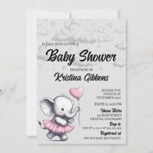 Elephant Baby Shower Einladung