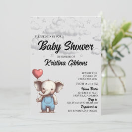 Elephant Baby Shower Einladung