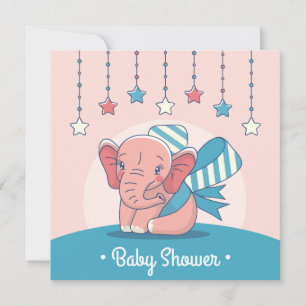 Elephant Baby Shower Einladung
