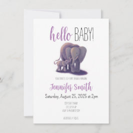 Elephant Baby Shower Einladung