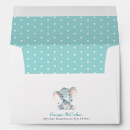 Elephant Baby Shower Einladung Aqua und Grau