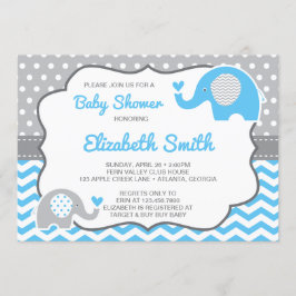 Elephant Baby Shower Einladung, bearbeitbare Farbe Einladung