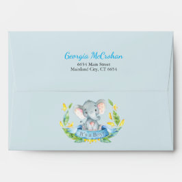 Elephant Baby Shower Einladung Blau und Grau