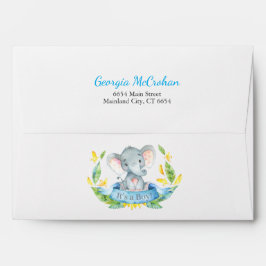 Elephant Baby Shower Einladung Blau und Grau