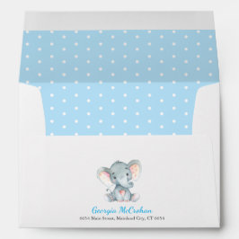 Elephant Baby Shower Einladung Blau und Grau