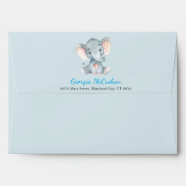 Elephant Baby Shower Einladung Blau und Grau