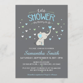 Elephant Baby Shower Einladung, Boy Baby Shower Einladung