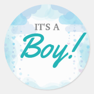 Elephant Baby Shower Einladung, Boy Baby Shower Runder Aufkleber
