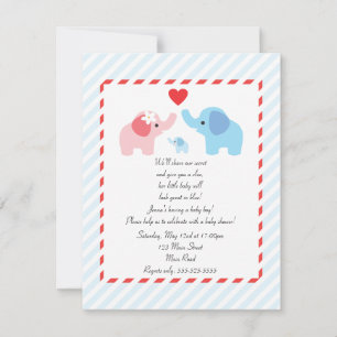 Elephant Baby Shower Einladung für Jungen