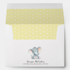 Elephant Baby Shower Einladung Gelb und Grau