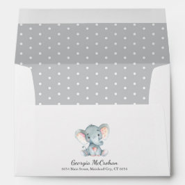 Elephant Baby Shower Einladung Gray Envelope