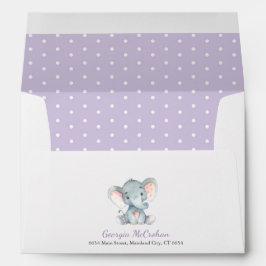 Elephant Baby Shower Einladung Lila und grau