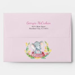 Elephant Baby Shower Einladung Rosa und Grau
