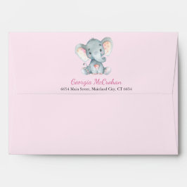 Elephant Baby Shower Einladung Rosa und Grau