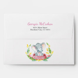 Elephant Baby Shower Einladung Rosa und Grau