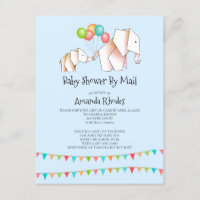 Elephant Baby Shower Einladung von Mail Blue