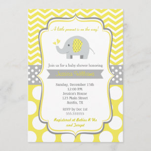 Elephant Baby Shower Einladungen