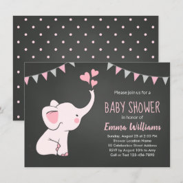 Elephant Baby Shower Einladungen für ein Mädchen