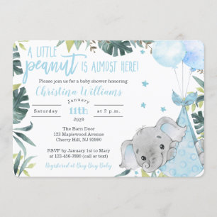 Elephant Baby Shower Einladungen für einen Jungen