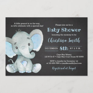Elephant Baby Shower Einladungen für einen Jungen