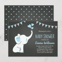 Elephant Baby Shower Einladungen für einen Jungen