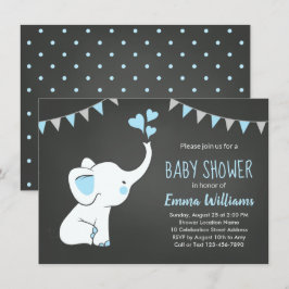 Elephant Baby Shower Einladungen für einen Jungen