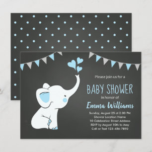 Elephant Baby Shower Einladungen für einen Jungen