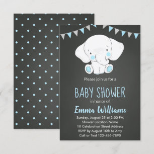 Elephant Baby Shower Einladungen für Jungen