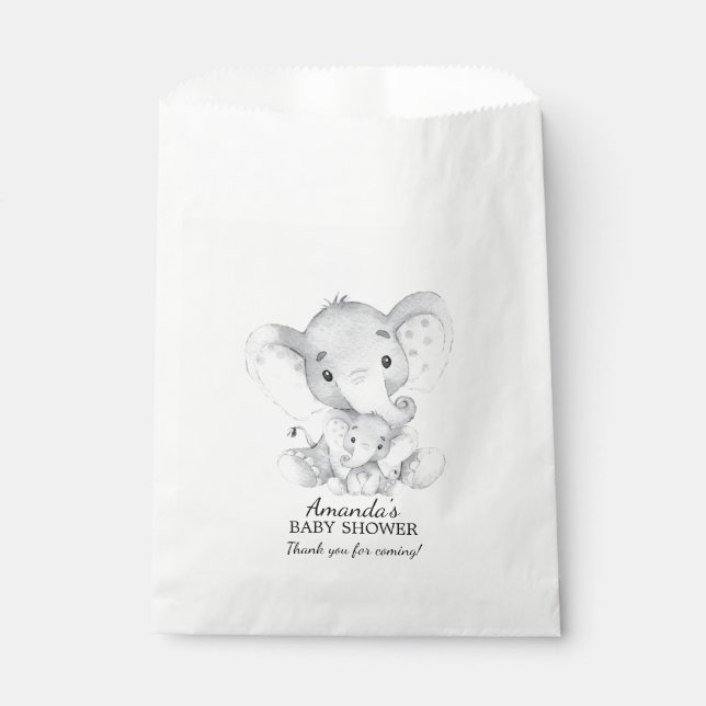 Elephant Baby Shower Fevor Bags Geschenktütchen (Vorderseite)