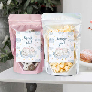 Elephant Baby Shower Food Snack Labels Weinetikett