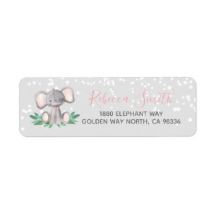 Elephant Baby Shower Girl Pink Wasserfarbe
