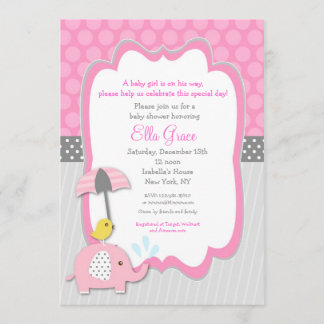 Eléphant Baby Shower Invitations garçon