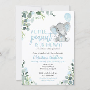 Eléphant Baby Shower Invitations pour un garçon