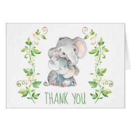 Elephant Baby Shower Party Danke Note Card