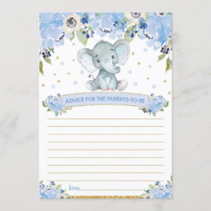 Elephant Baby Shower Ratschläge für Eltern auf Kar Einladung