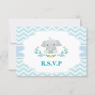 Elephant Baby Shower RSVP Card Karte