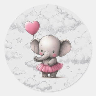 Elephant Baby Shower Runder Aufkleber