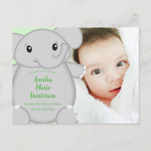 Elephant Baby Shower Safari Postkarte