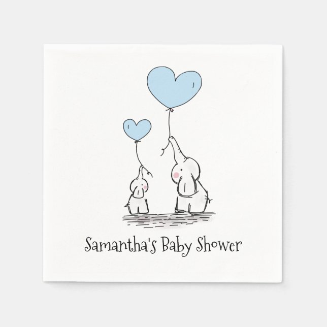 Elephant Baby Shower Serviette (Vorderseite)