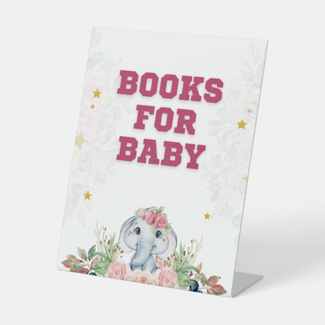Elephant Baby Shower Sockelschild (Vorderseite)