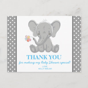 Elephant Baby Shower Vielen Dank Hinweis Polka Dot Postkarte