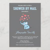 Elephant Baby Shower von Mail Blue und Grau