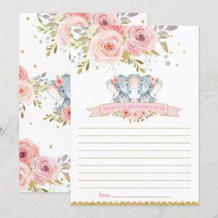 Elephant Baby Twins Ratschläge für Eltern auf Kart Einladung