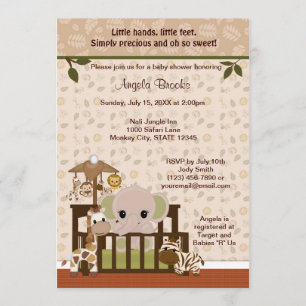 ELEPHANT Babydusche Einladung Nali Jungle NJE