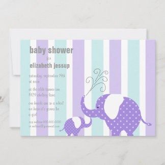 Elephant Babydusche - Lila Einladung