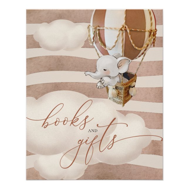 Elephant Balloon Baby Books and Gifts Poster (Vorderseite)